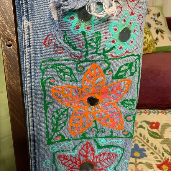 80s Levi’s 501’s Thrashed/Embellished - Picture 9 of 14